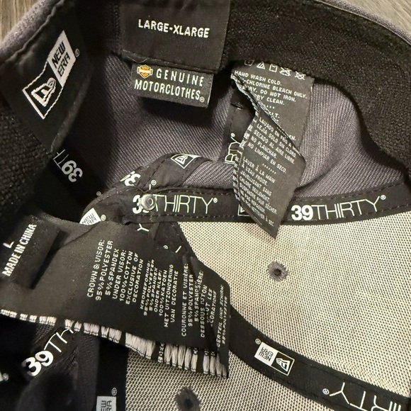 Harley-Davidson New Era Trucker Hat Cap Genuine Gray Black Decal Fitted Large XL - Picture 4 of 6